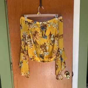 Floral fashion nova bell sleeve blouse